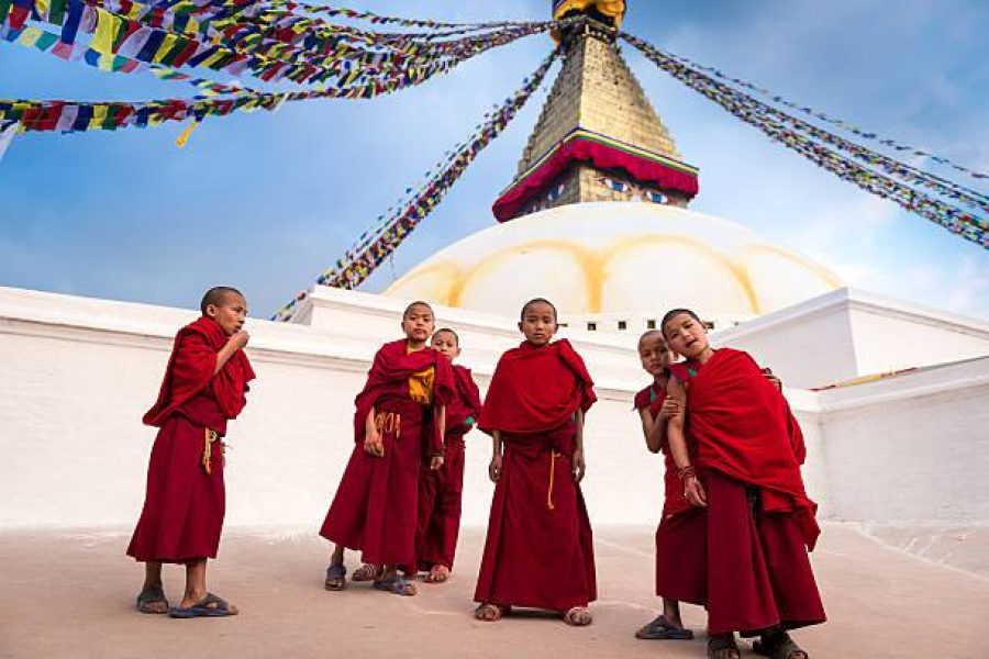 Hi Lama Welcome during the visit of Boudha Stupa